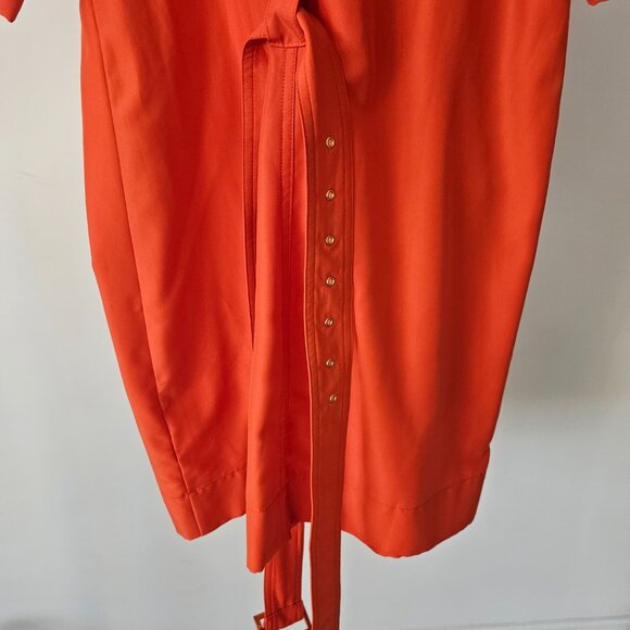 Venus Modern Burnt Orange Utility Shirtdress w/Gold Hardware/Buckles + Belt - Picture 9 of 14